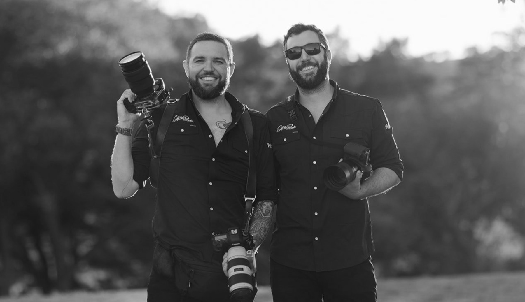 Gabe and Kyle behind the cameras on a wedding day