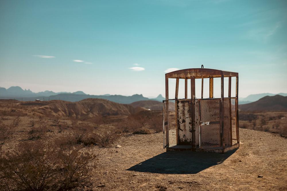 Old elevator cart from the old mine in Terlingua Ghost Town