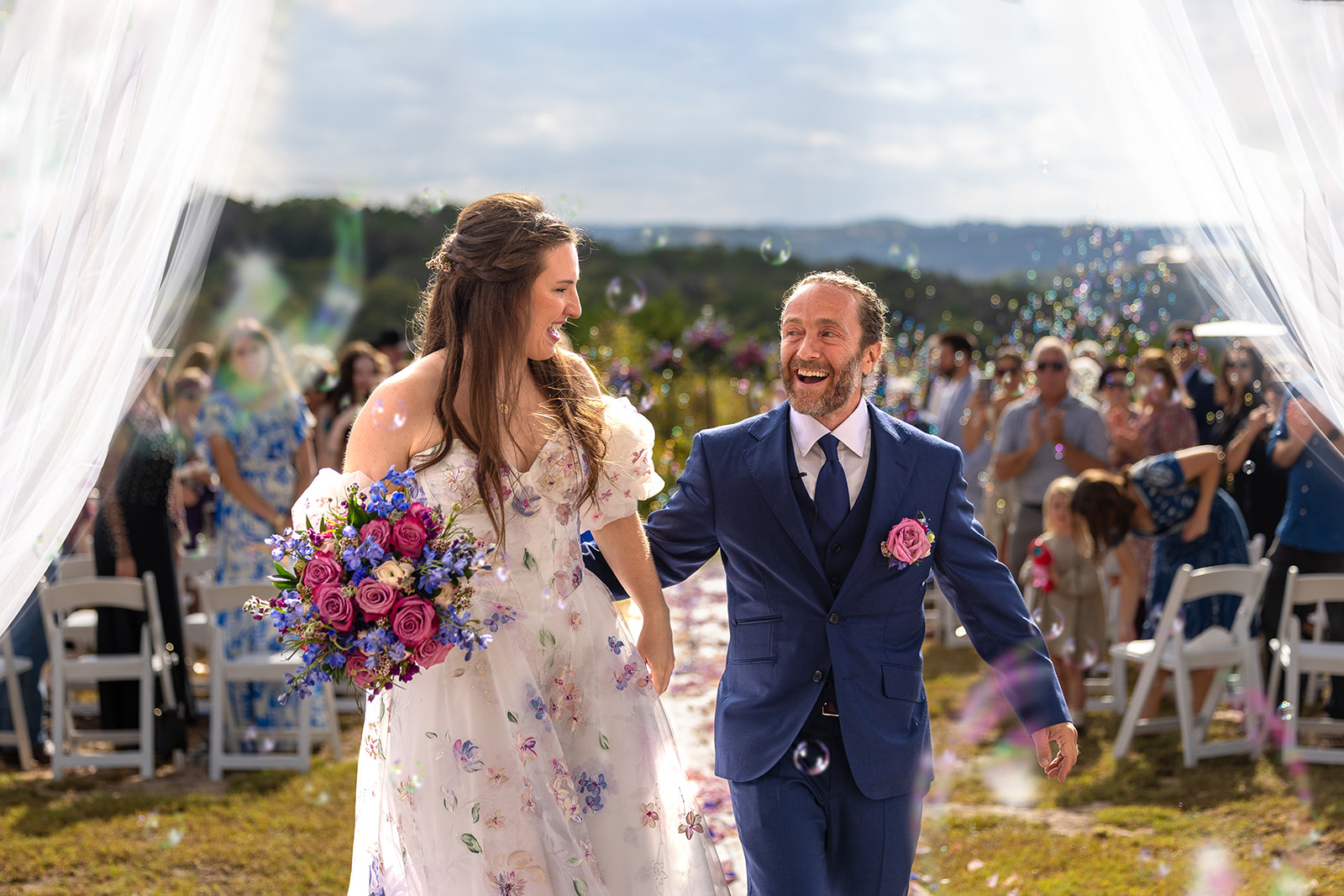 Lauren and Frank wedding at golden hour in the Texas Hill Country by GR Weddings