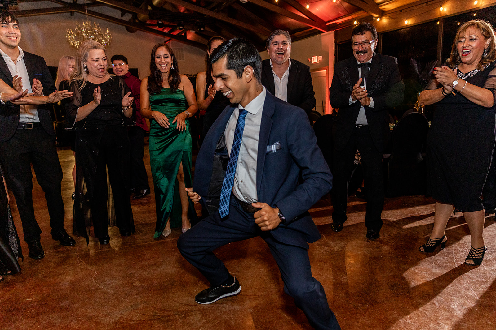 Guests dancing at a Texas wedding reception by GR Weddings