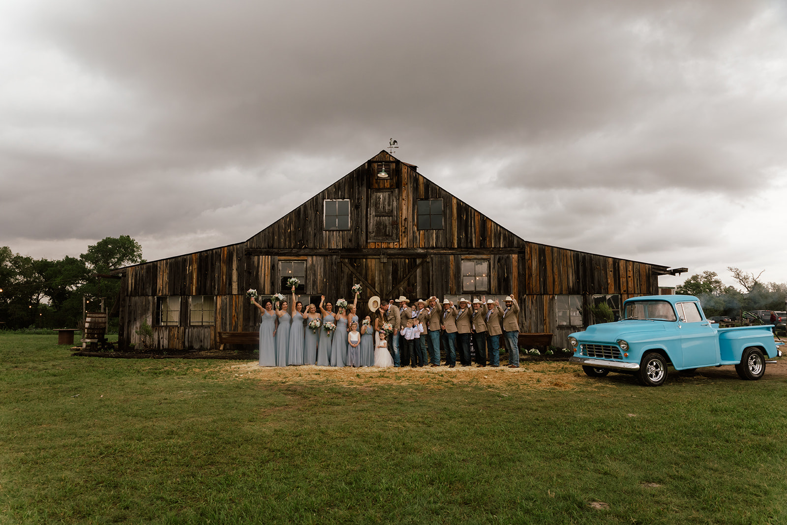 Wedding party celebration at The 1850 Settlement in Bulverde near San Antonio by GR Weddings